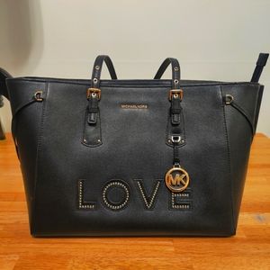 Michael Kors Black Love Voyager Handbag
